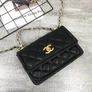 Black Vintage Quilted Single Flap Bag